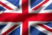 Flag of United Kingdom, Great Britain blowing in the wind. Full page British flying flag. Union Jack flag. 3D illustration.